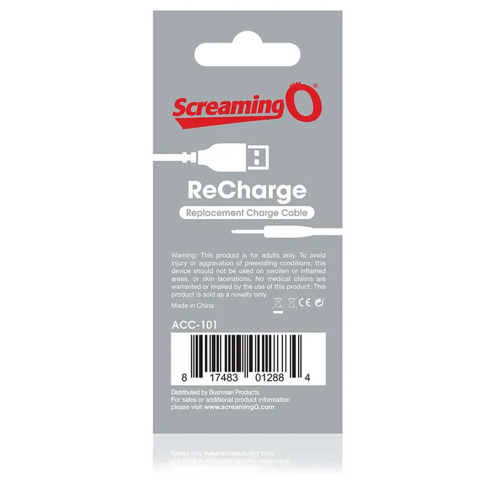 Screaming O Screaming O Recharge Charging Cable Universal USB Compatibility for Charged Products Anal