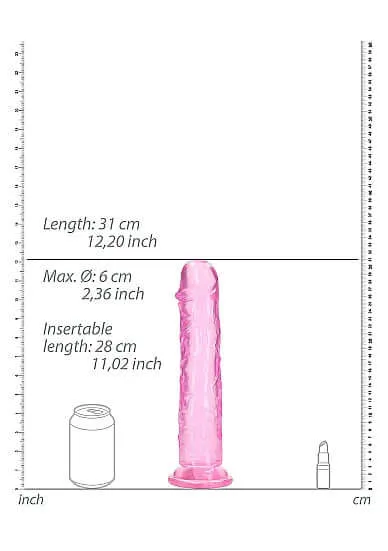 SHOTS AMERICA Dildos Realrock Crystal Clear Realistic Dildo 11 inches Dive into Transparent Pleasure