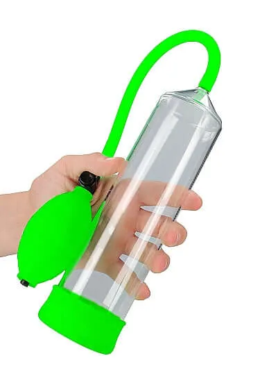 SHOTS AMERICA Male Sex Toys Ouch Glow Classic Penis Pump Glow In The Dark