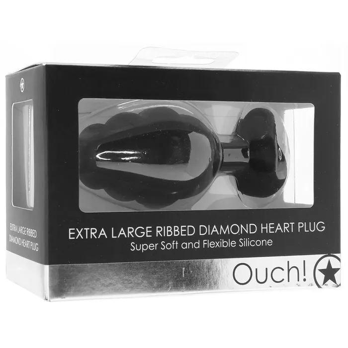 Shots Toys Anal Ouch Extra Large Ribbed Diamond Heart Plug Shots Toys Anal Ouch Extra Large Ribbed Diamond Heart Plug