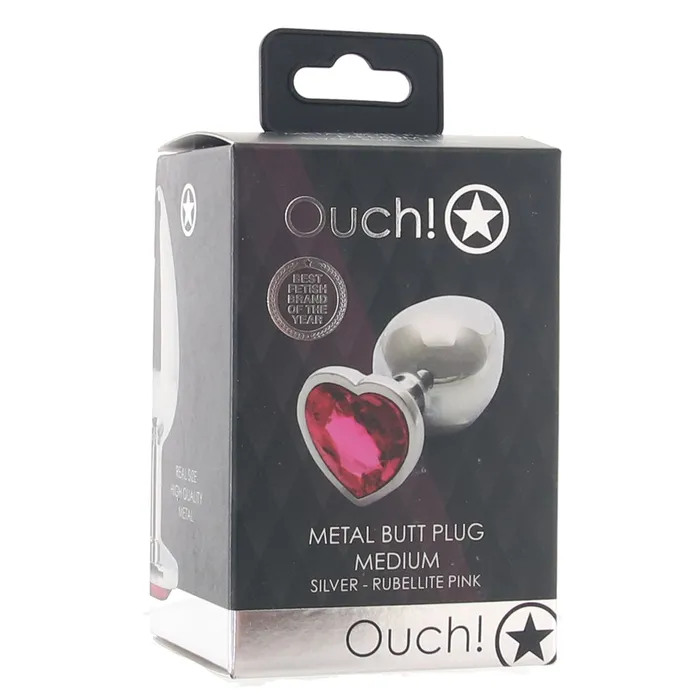 Shots Toys Anal Ouch Pink Heart Gem Plug in Medium Shots Toys Anal Ouch Pink Heart Gem Plug in Medium
