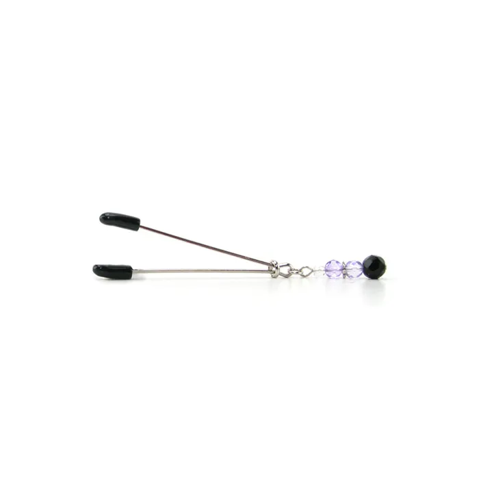 Spartacus Anal Tweezer Clit Clamp with Purple Beads Spartacus Anal Tweezer Clit Clamp with Purple Beads