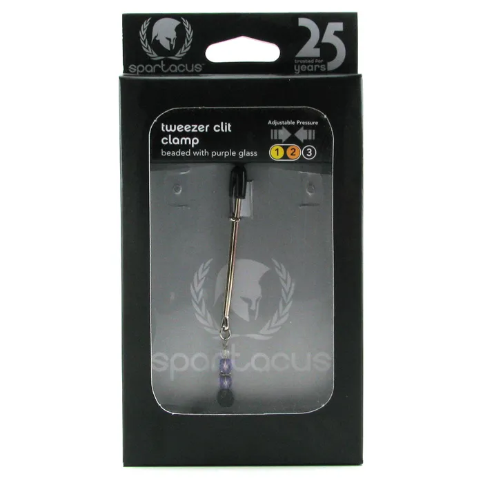 Spartacus Anal Tweezer Clit Clamp with Purple Beads Spartacus Anal Tweezer Clit Clamp with Purple Beads