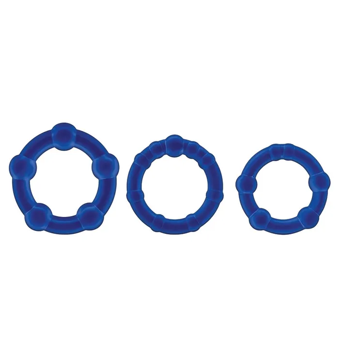 Stay Hard Beaded CockringsBlue 3Pk BLUSH Anal