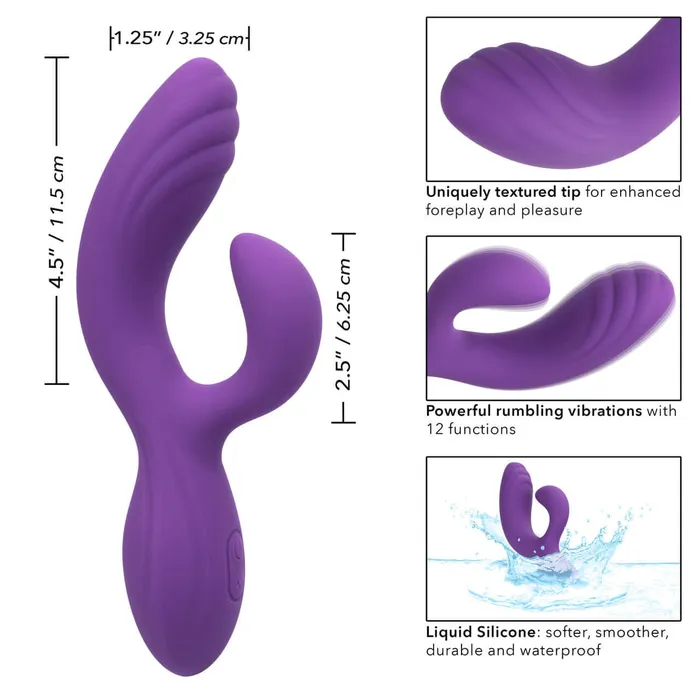 Stella Liquid Silicone C Curve Rabbit Vibrator Dual Massager with 12 Functions California Exotic Novelties Female Sex Toys
