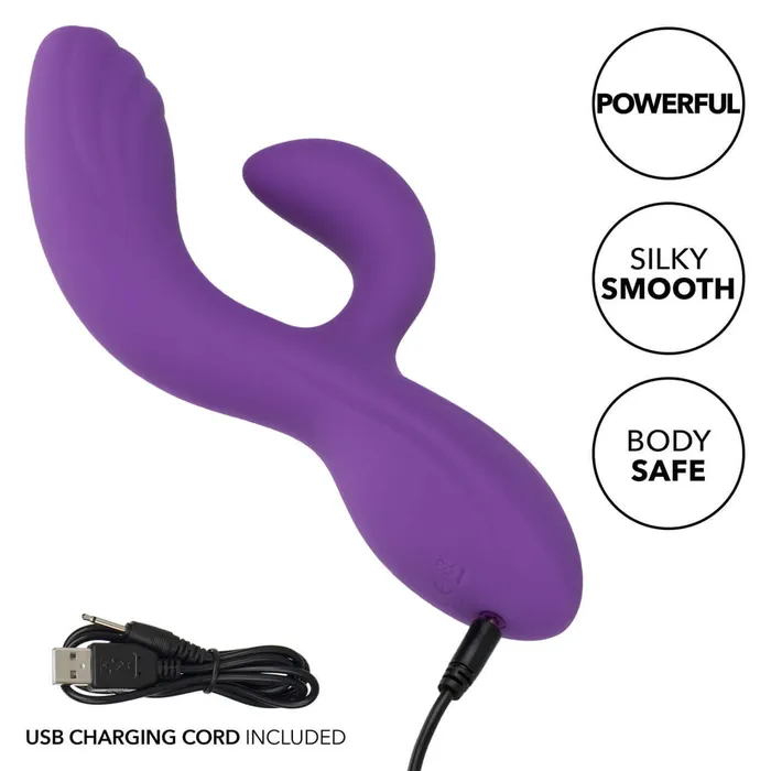 Stella Liquid Silicone C Curve Rabbit Vibrator Dual Massager with 12 Functions California Exotic Novelties Female Sex Toys