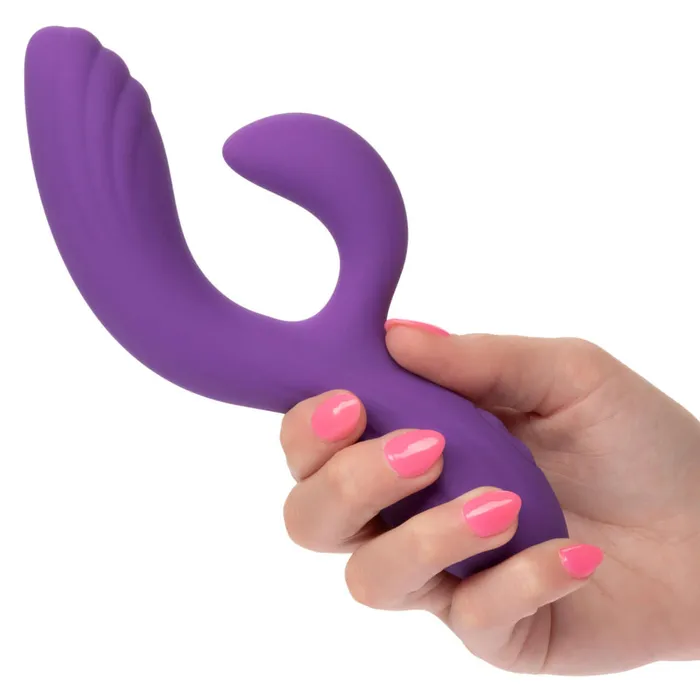 Stella Liquid Silicone C Curve Rabbit Vibrator Dual Massager with 12 Functions California Exotic Novelties Female Sex Toys
