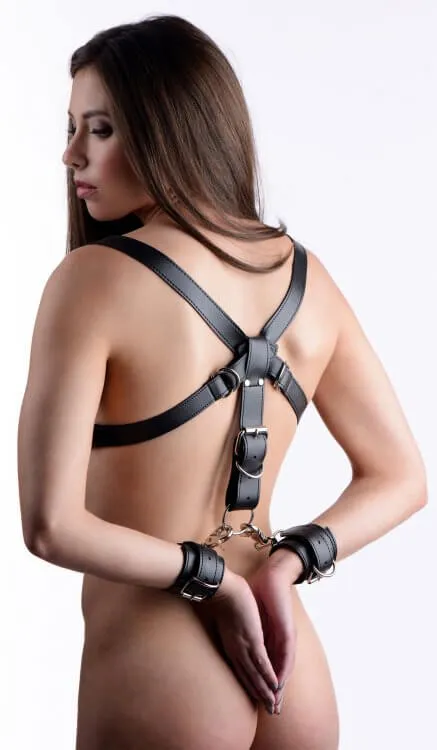 Strict Thigh Sling with Wrist Cuffs Black XR Brands Restraints