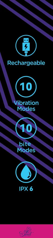 Sweet Dreams Smooches Flicker Vibrator Dual Stimulation with 10 Vibration Modes and 10 Flick Patterns Vibrators