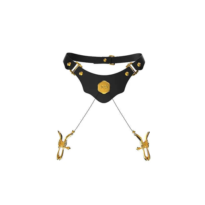 UPKO Female Sex Toys UPKO Mystic Bond Collection Collar With Pulling Nipple Clamps