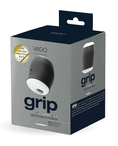 Vedo Vedo Grip Rechargeable Vibrating Sleeve Just Black Male Sex Toys