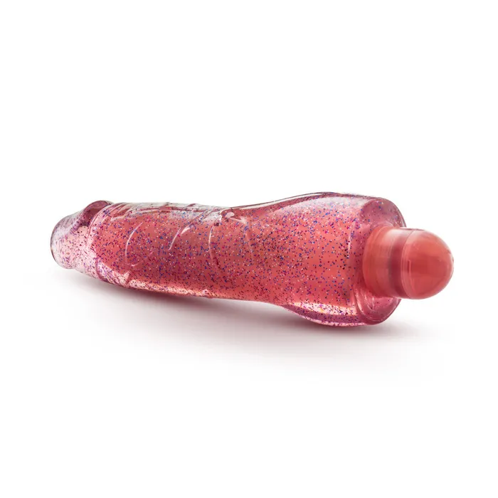 Vibrators Blush Glow Dicks By Blush Molly Glitter Realistic Pink 8Inch Long Vibrating Dildo