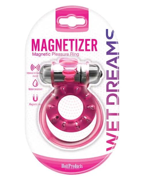 Vibrators HOTT Products Wet Dreams Magnetizer Magnetic Pink Pleasure Ring