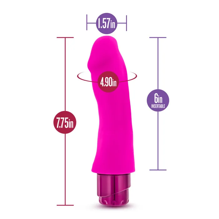 Vibrators Luxe By Blush Marco Curved GSpot Pink 775Inch Long Vibrating Dildo Blush