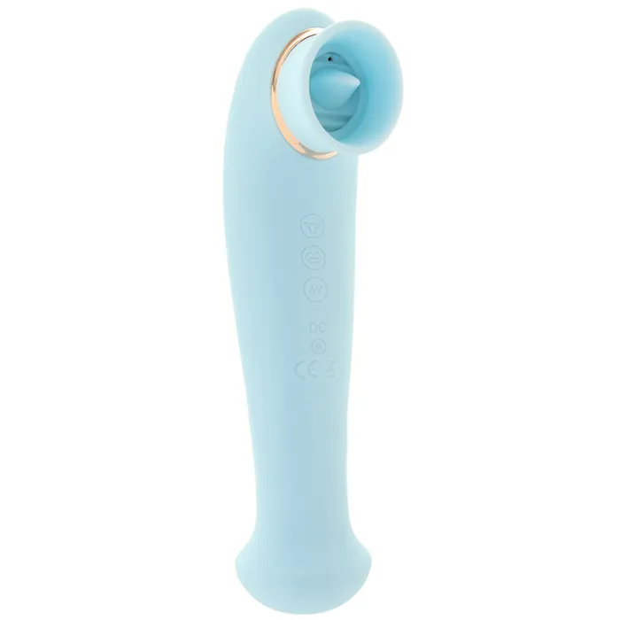Vibrators Maia Destiny Sucking Flickering and Vibrating Massager in Blue