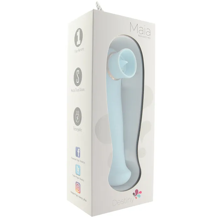 Vibrators Maia Destiny Sucking Flickering and Vibrating Massager in Blue Vibrators Maia Destiny Sucking Flickering and Vibrating Massager in Blue