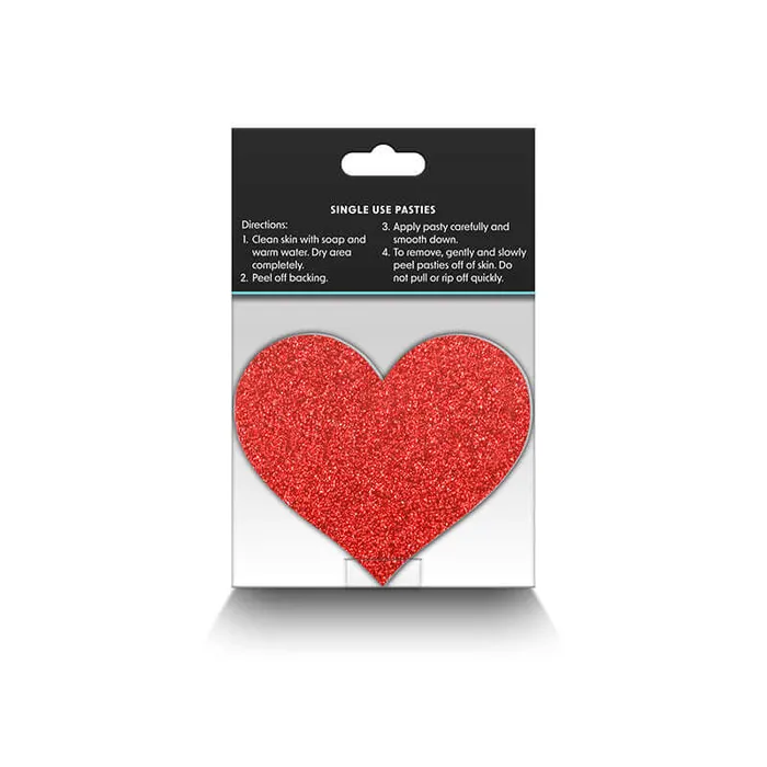 Vibrators NS Novelties Seduce with Elegance Pretty Pasties Hearts RedSilver 2 Pairs
