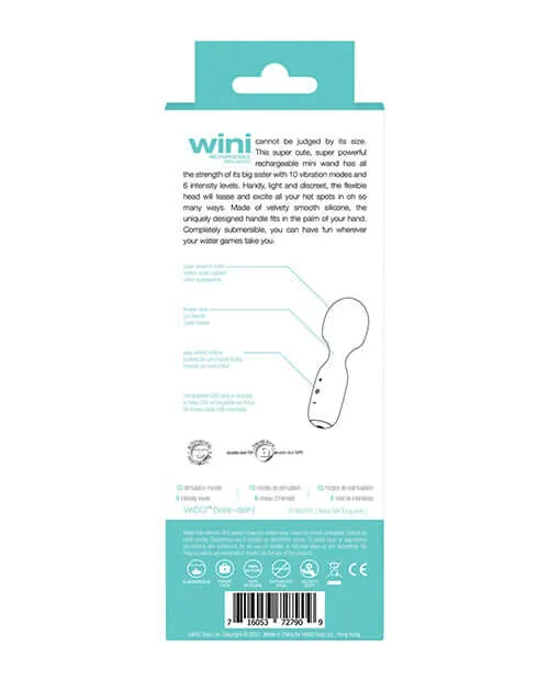 Vibrators Vedo Wini Rechargeable Mini Wand Turquoise Green Vedo