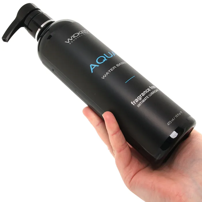 Vibrators Wicked Sensual Care Aqua Fragrance Free Water Based Lube 16oz473ml