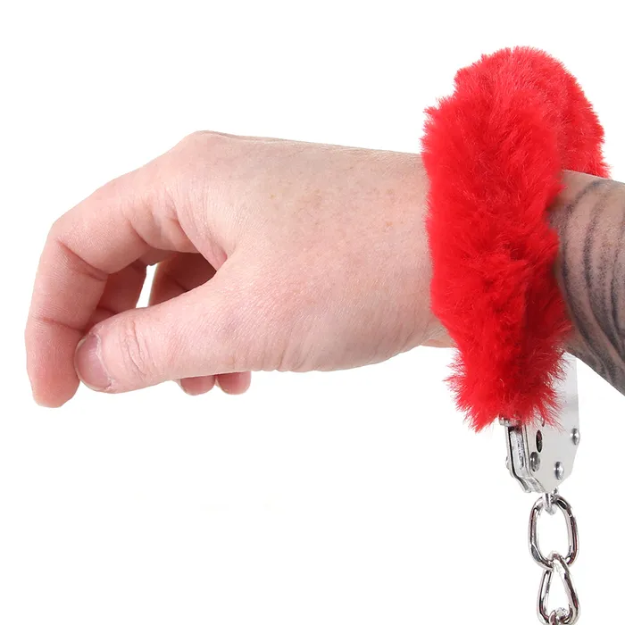 XGen Vibrators WhipSmart Classic Furry Cuffs in Red