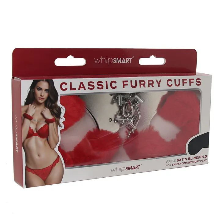 XGen Vibrators WhipSmart Classic Furry Cuffs in Red