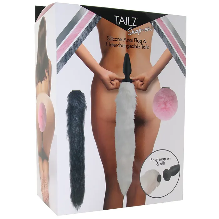 XR Brands Anal Tailz SnapOn Anal Plug and 3 Interchangeable Tails Set XR Brands Anal Tailz SnapOn Anal Plug and 3 Interchangeable Tails Set
