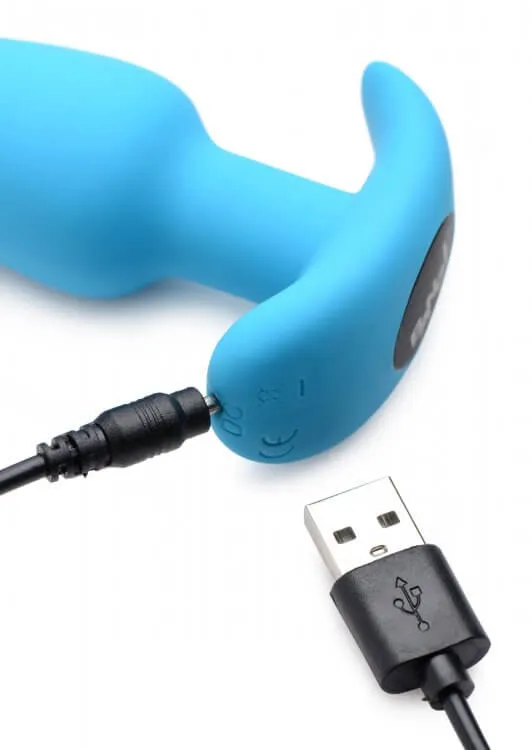 XR Brands Male Sex Toys Bang 21X Vibrating Silicone Butt Plug with Remote Control Blue