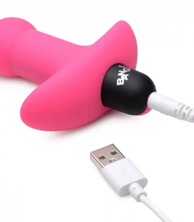 XR Brands Male Sex Toys Bang Vibrating Silicone Anal Beads and Remote Control Pink
