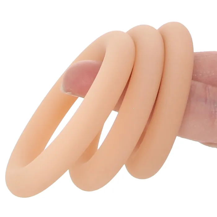 XR Brands Male Sex Toys Jock Discreet Silicone Cock Ring Set in Light