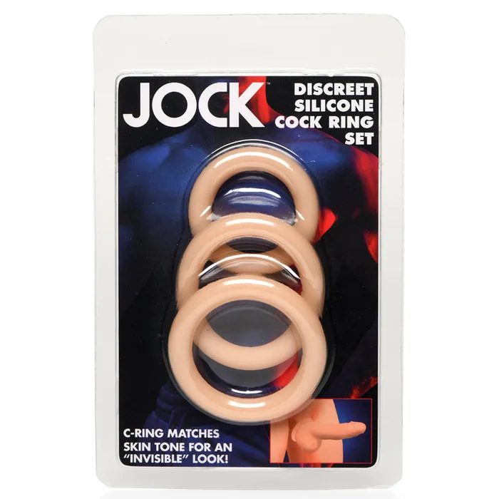 XR Brands Male Sex Toys Jock Discreet Silicone Cock Ring Set in Light