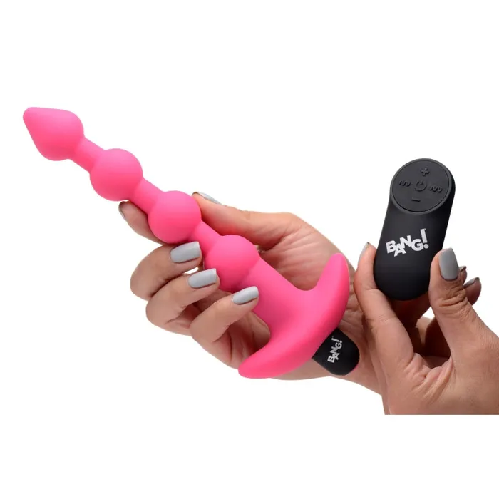 Xr Brands Bang Male Sex Toys Bang Vibrating Silicone Anal Beads and Remote Control Pink Xr Brands Bang Male Sex Toys Bang Vibrating Silicone Anal Beads and Remote Control Pink